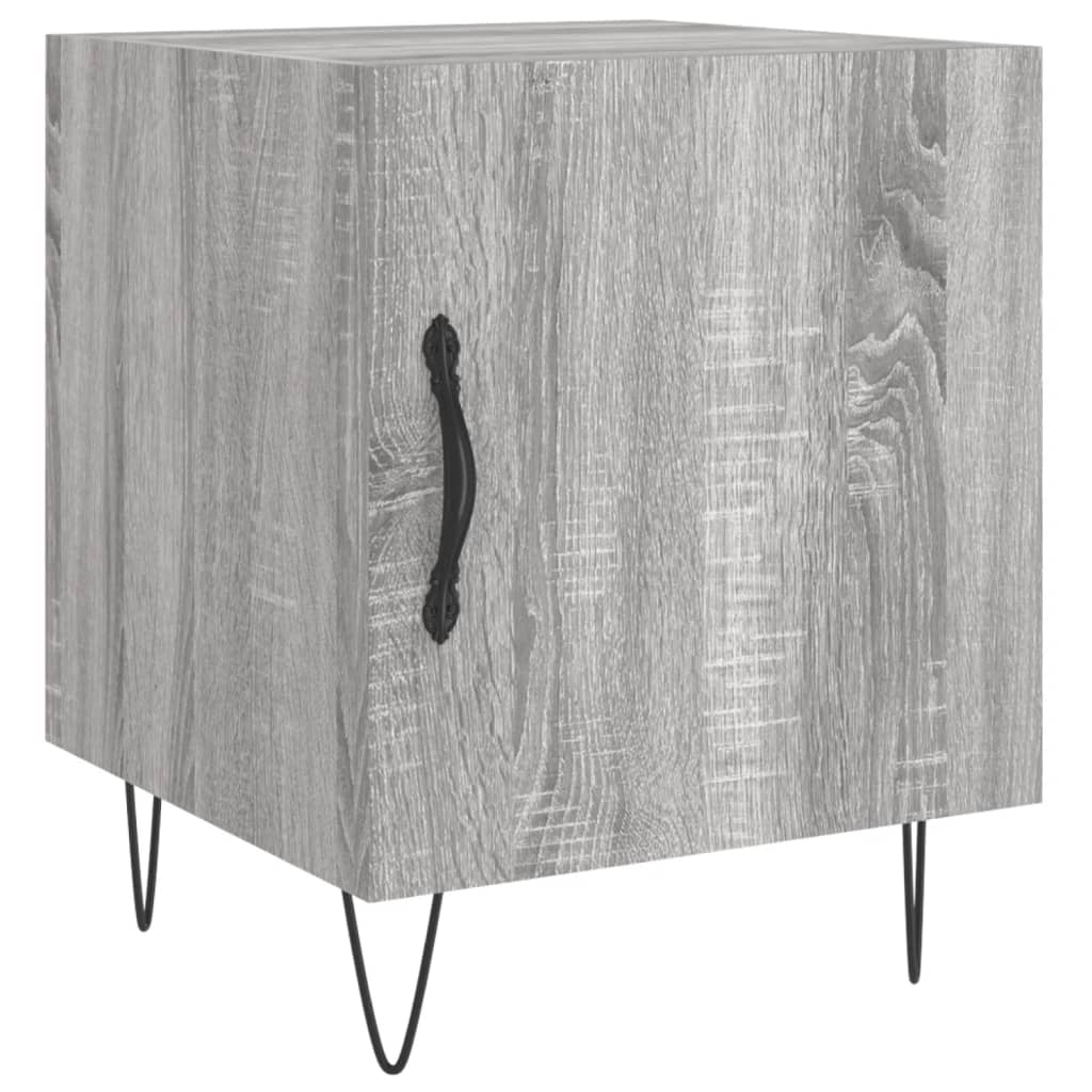 Grey Sonoma Bedside Cabinets 2pc, 40x40x50cm Engineered Wood