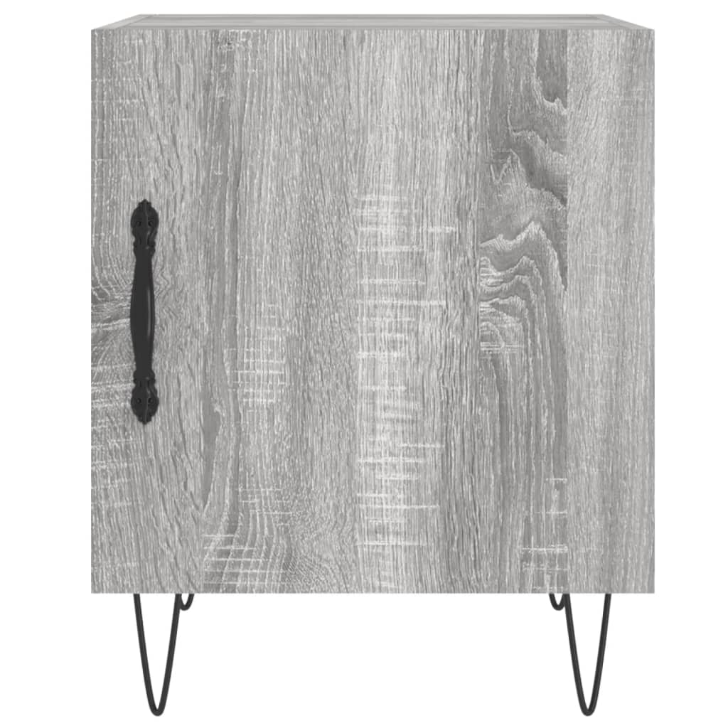 Grey Sonoma Bedside Cabinets 2pc, 40x40x50cm Engineered Wood