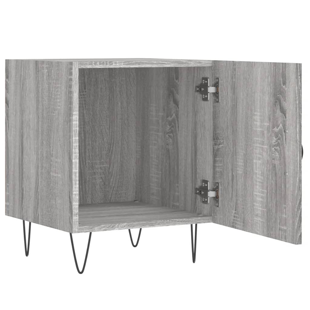 Grey Sonoma Bedside Cabinets 2pc, 40x40x50cm Engineered Wood