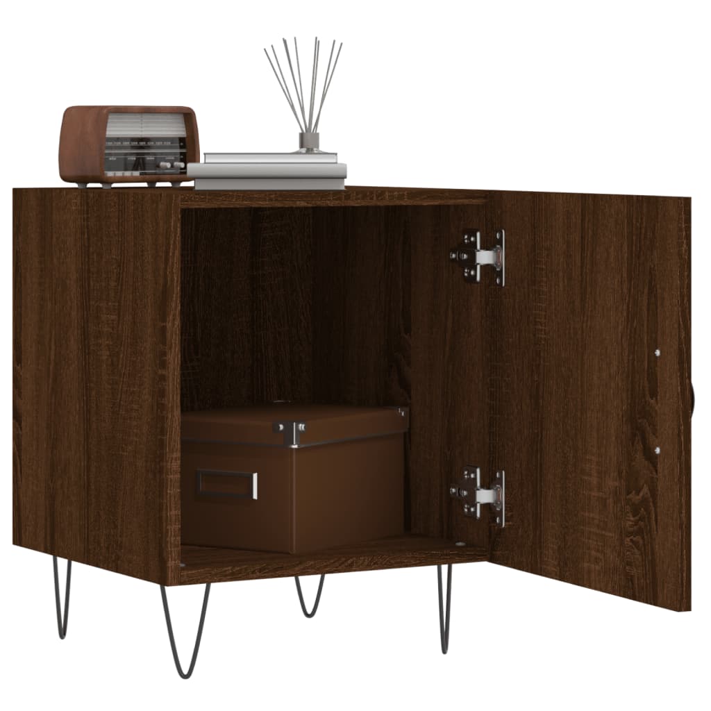 Brown Oak Bedside Cabinet 40x40x50 cm - Engineered Wood