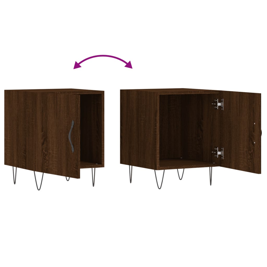 Brown Oak Bedside Cabinet 40x40x50 cm - Engineered Wood