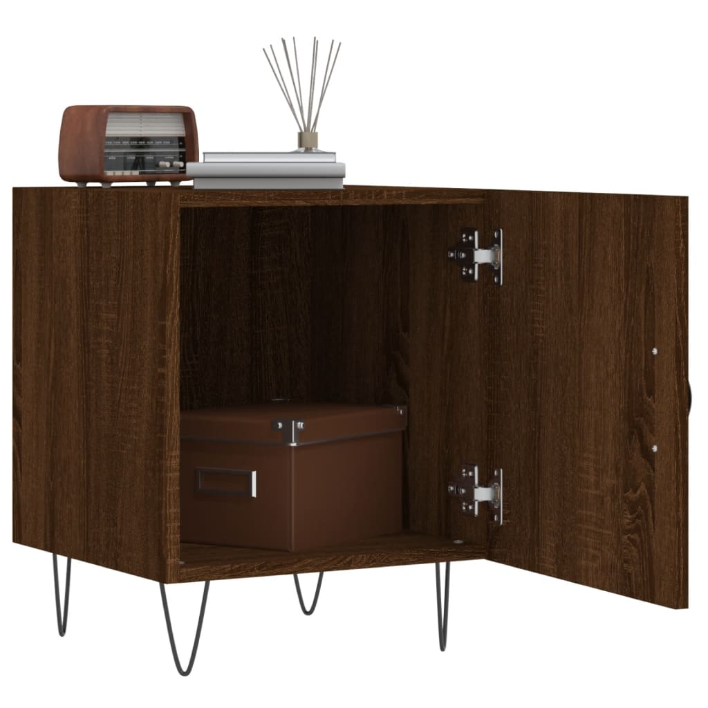 Brown Oak Bedside Cabinets, 2 Pcs, 40x40x50 cm, Engineered Wood