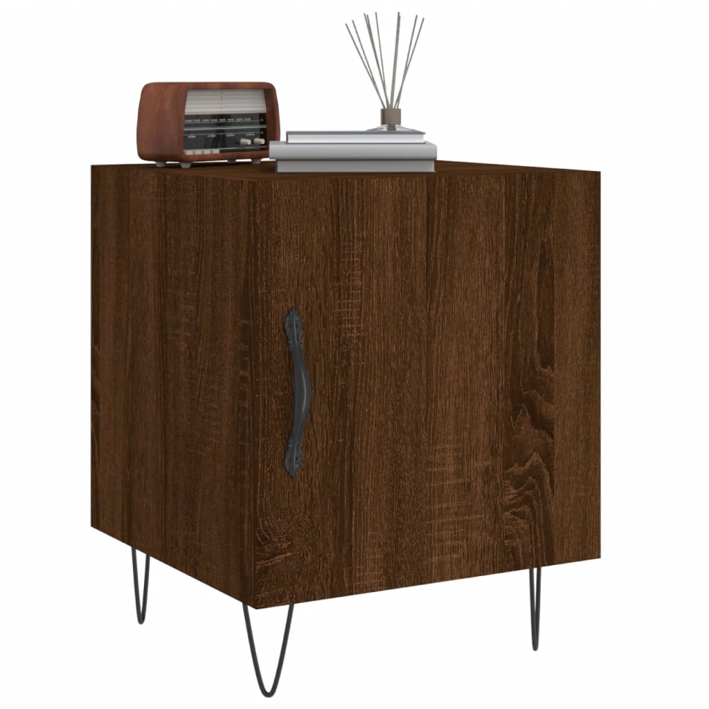 Brown Oak Bedside Cabinets, 2 Pcs, 40x40x50 cm, Engineered Wood