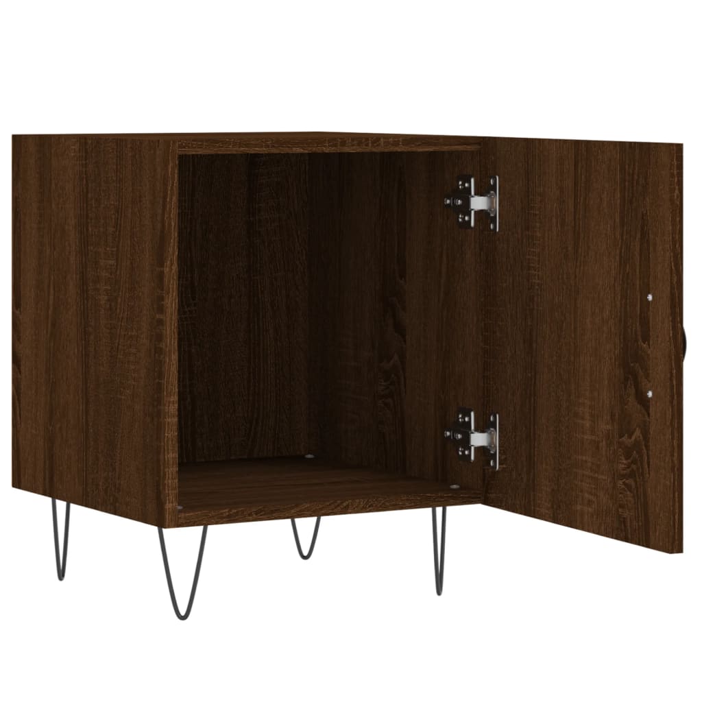 Brown Oak Bedside Cabinets, 2 Pcs, 40x40x50 cm, Engineered Wood