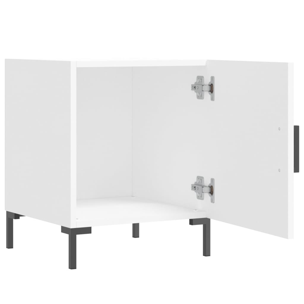 White Bedside Cabinet 40x40x50 cm - Modern Engineered Wood