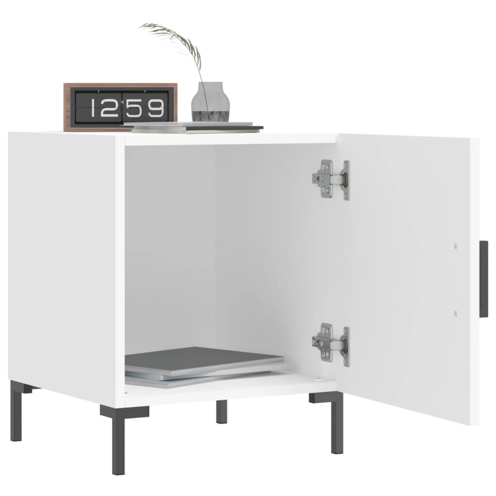 White Bedside Cabinet 40x40x50 cm - Modern Engineered Wood