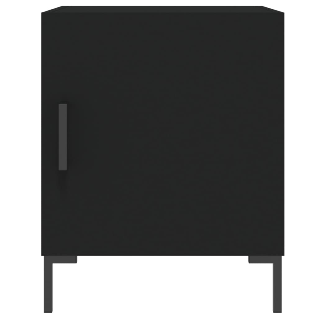 Black Engineered Wood Bedside Cabinet 40x40x50 cm