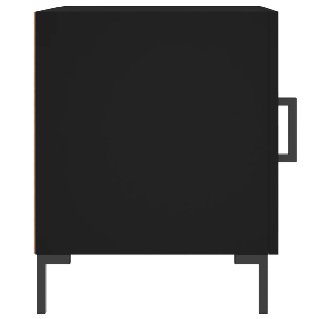 Black Engineered Wood Bedside Cabinet 40x40x50 cm
