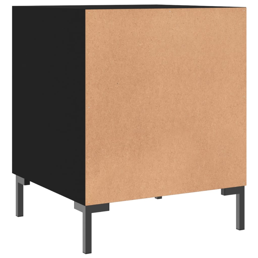 Black Engineered Wood Bedside Cabinet 40x40x50 cm