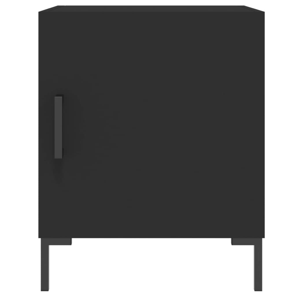 Black Engineered Wood Bedside Cabinets - Set of 2, 40x40x50 cm