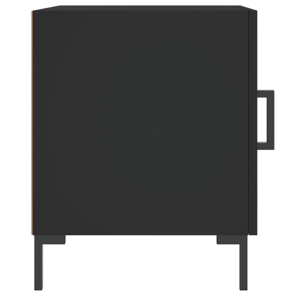 Black Engineered Wood Bedside Cabinets - Set of 2, 40x40x50 cm
