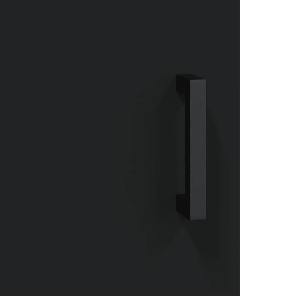 Black Engineered Wood Bedside Cabinets - Set of 2, 40x40x50 cm