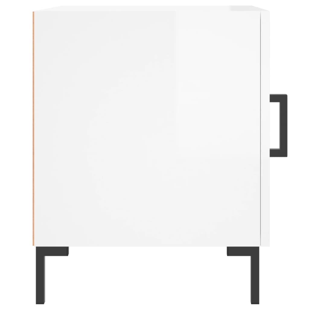 High Gloss White Bedside Cabinets Set, 40x40x50 cm, Engineered Wood