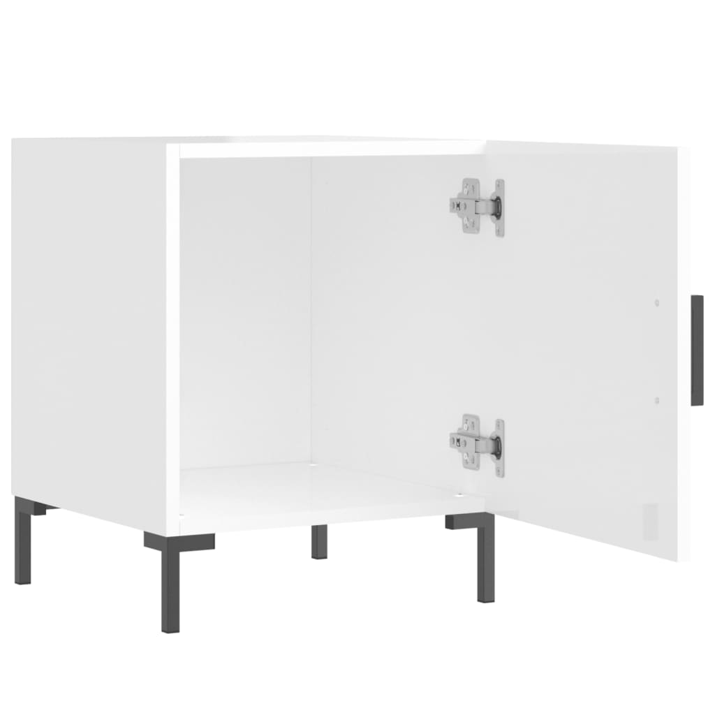 High Gloss White Bedside Cabinets Set, 40x40x50 cm, Engineered Wood