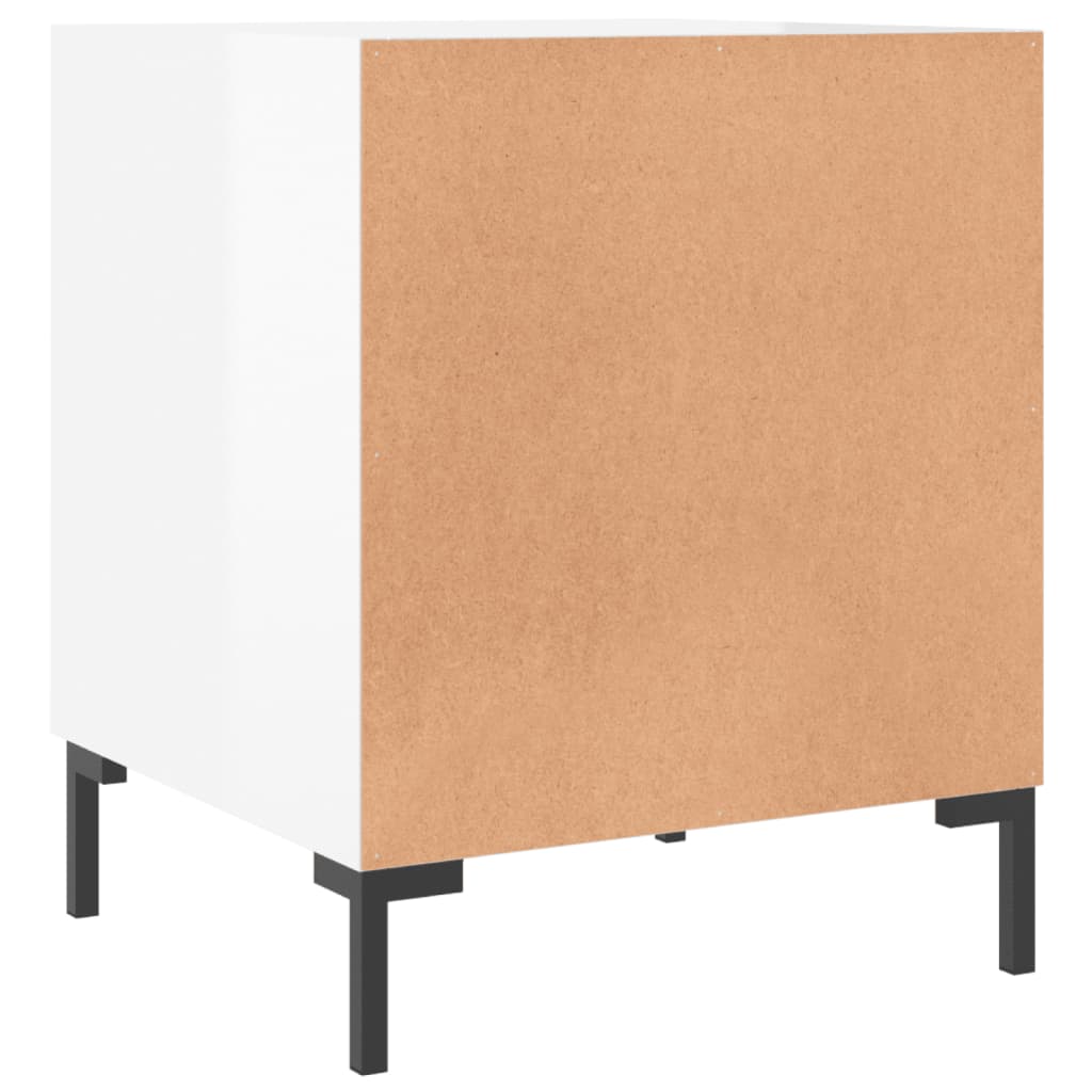 High Gloss White Bedside Cabinets Set, 40x40x50 cm, Engineered Wood