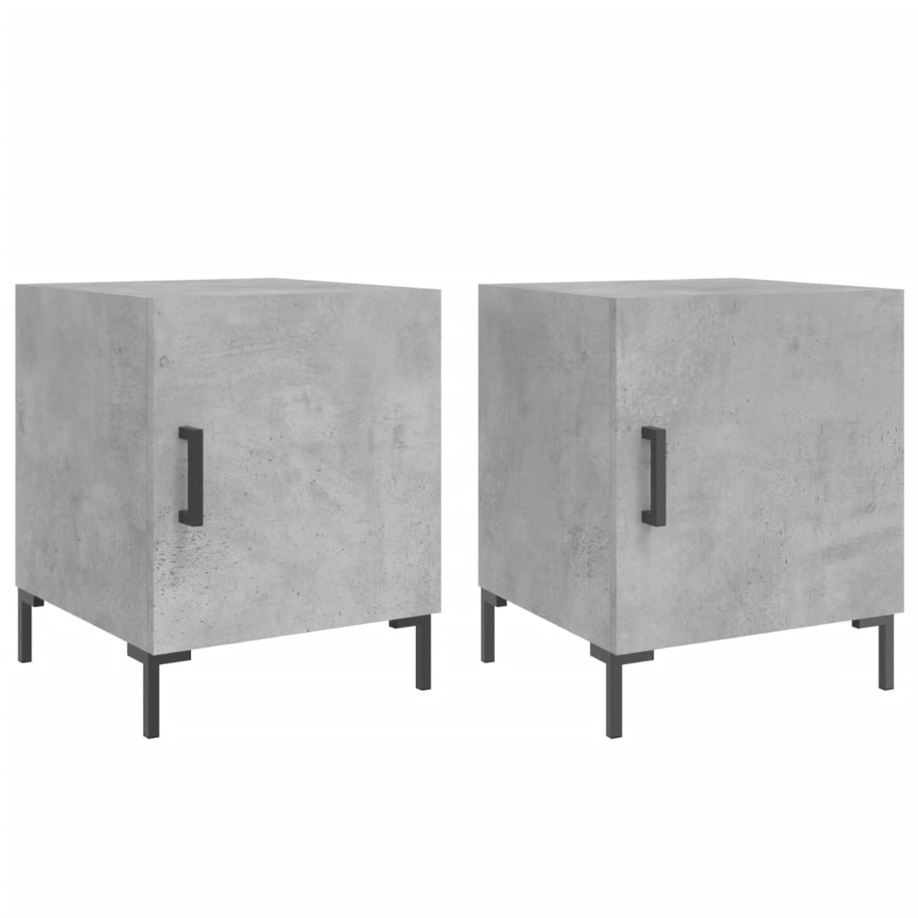 Concrete Grey Bedside Cabinets, 2 Pcs, 40x40x50 cm, Engineered Wood