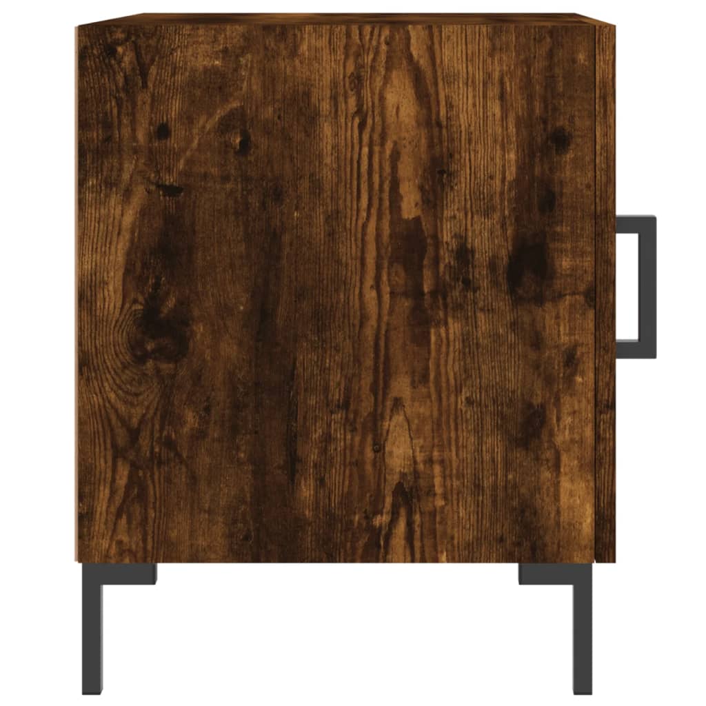 Smoked Oak Bedside Cabinet 40x40x50 cm - Durable Engineered Wood