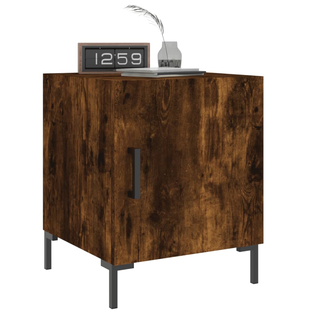 Smoked Oak Bedside Cabinet 40x40x50 cm - Durable Engineered Wood