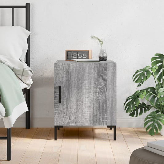 Grey Sonoma Bedside Cabinet 40x40x50 cm - Engineered Wood