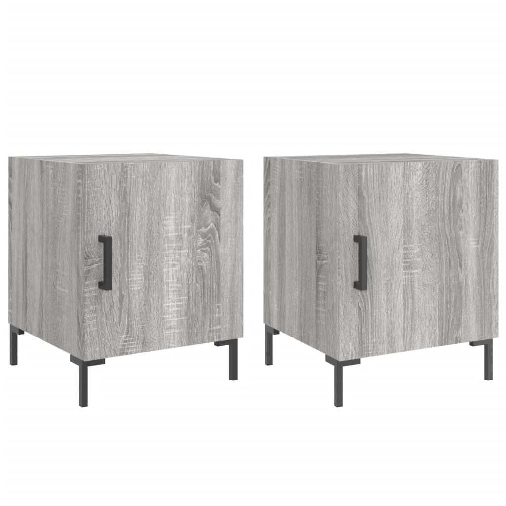 Grey Sonoma Bedside Cabinets 2pcs 40x40x50 cm - Engineered Wood