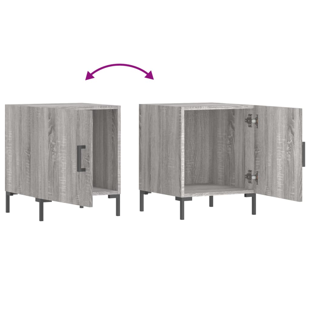 Grey Sonoma Bedside Cabinets 2pcs 40x40x50 cm - Engineered Wood