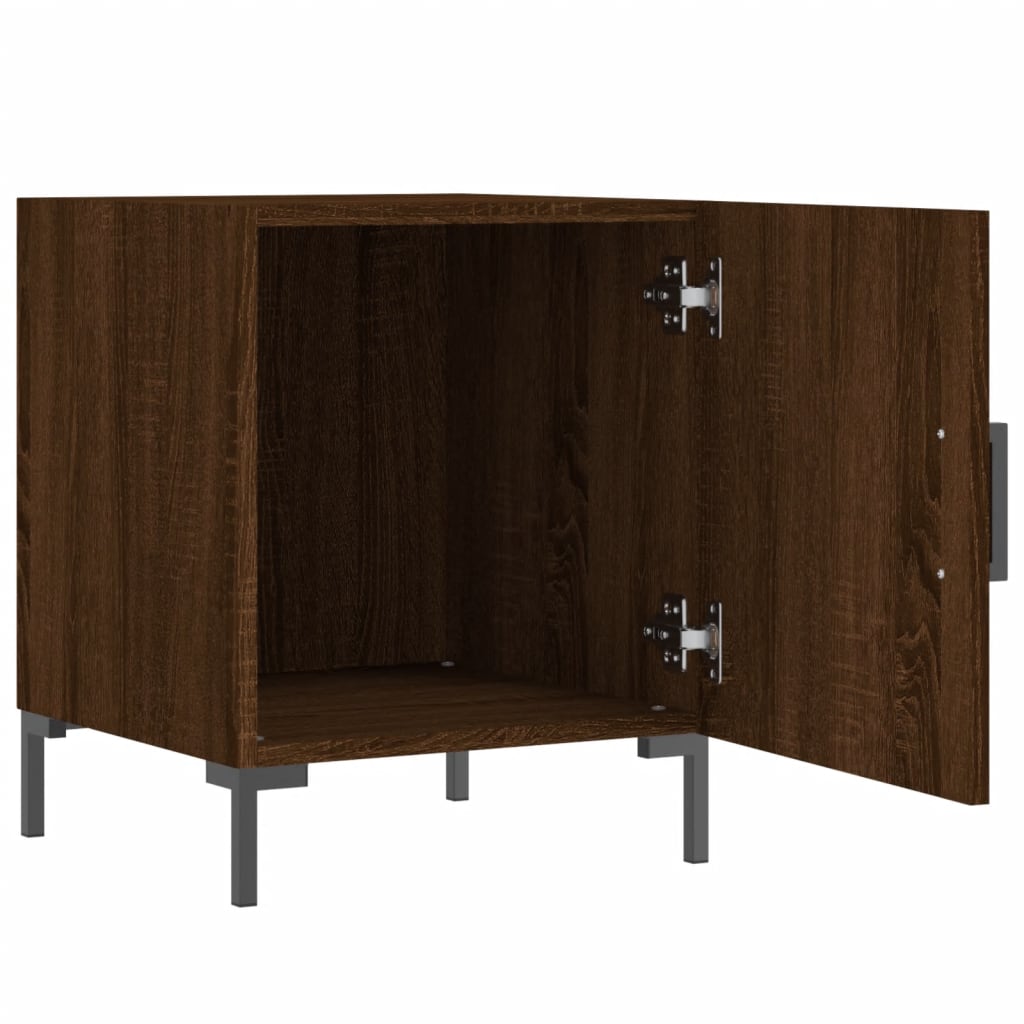 Brown Oak Bedside Cabinet 40x40x50 cm - Engineered Wood