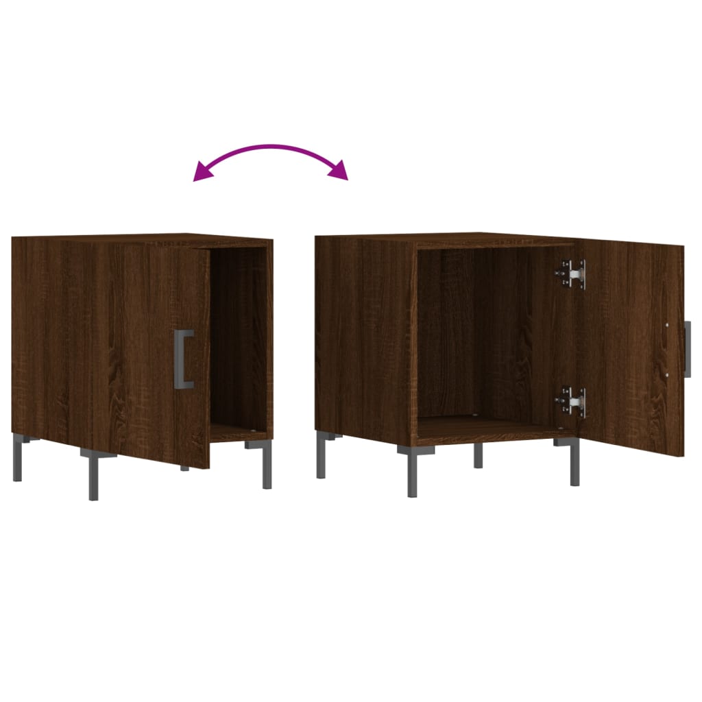 Brown Oak Bedside Cabinet 40x40x50 cm - Engineered Wood