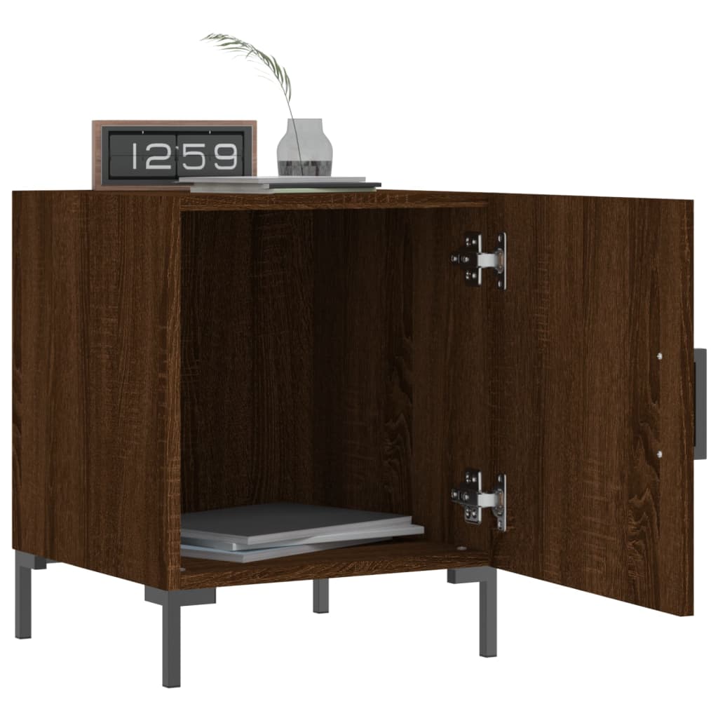 Brown Oak Bedside Cabinet 40x40x50 cm - Engineered Wood