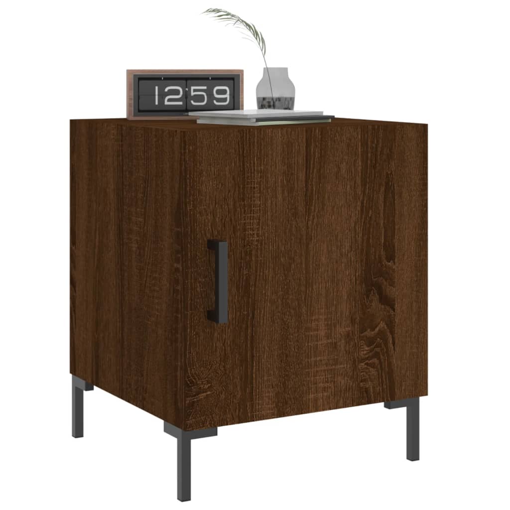 Brown Oak Bedside Cabinet 40x40x50 cm - Engineered Wood