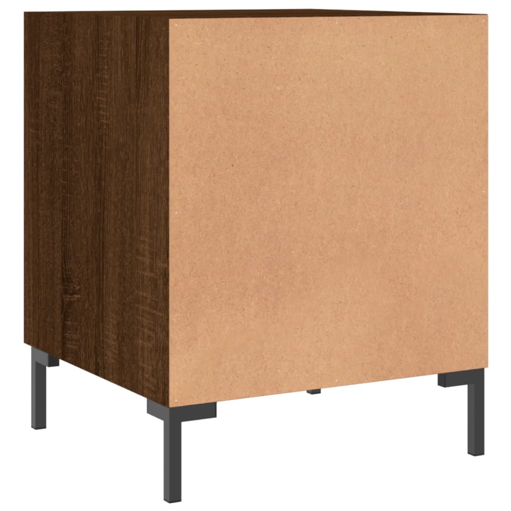 Brown Oak Bedside Cabinets Set, 2 Pcs, 40x40x50 cm, Engineered Wood