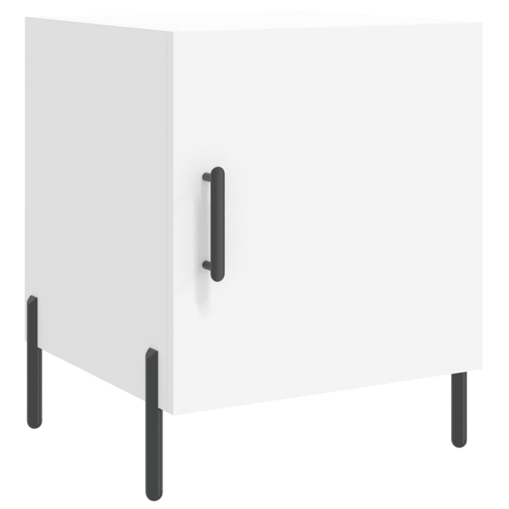 White Engineered Wood Bedside Cabinet 40x40x50 cm