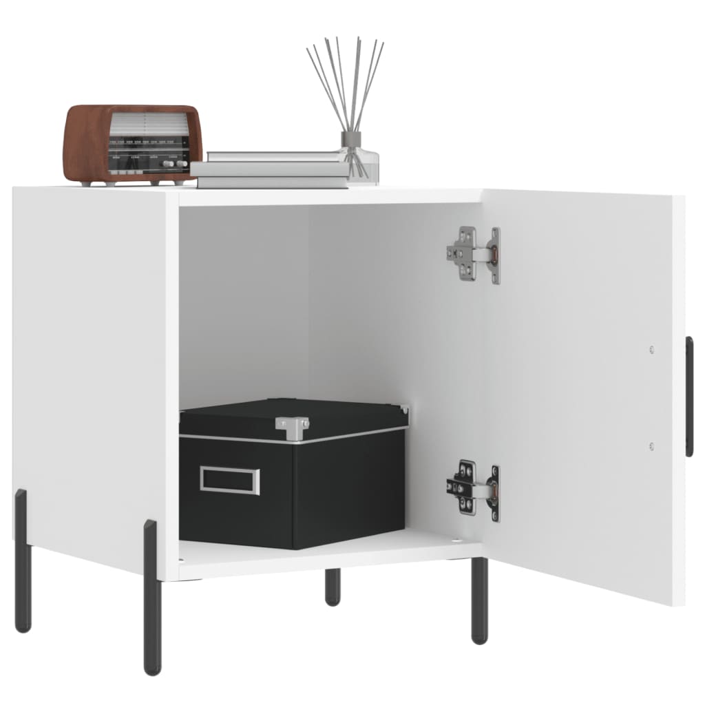 White Engineered Wood Bedside Cabinet 40x40x50 cm