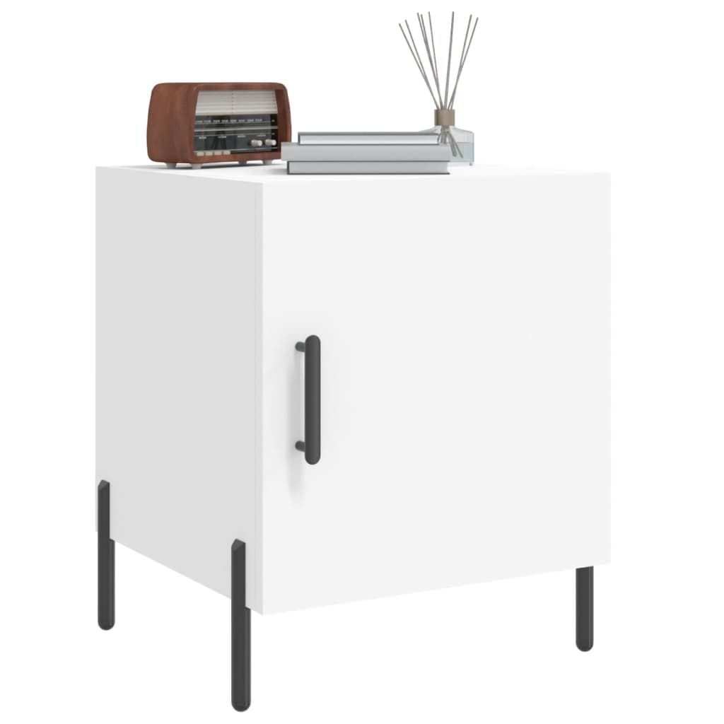 White Engineered Wood Bedside Cabinet 40x40x50 cm