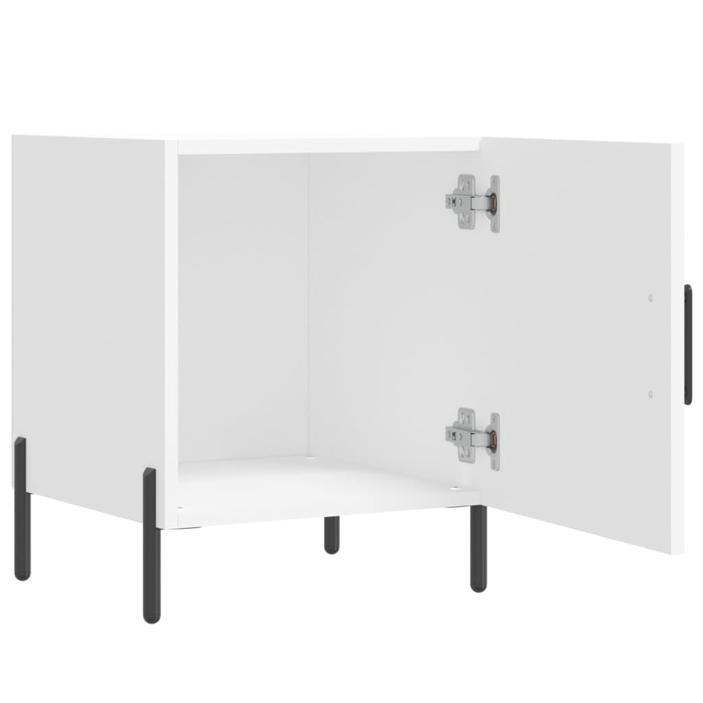 White Engineered Wood Bedside Cabinet 40x40x50 cm