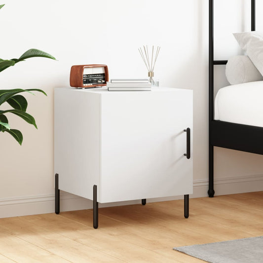 White Engineered Wood Bedside Cabinet 40x40x50 cm