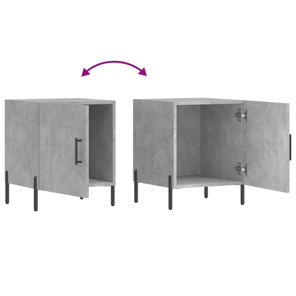 Concrete Grey Bedside Cabinet, 40x40x50 cm, Engineered Wood