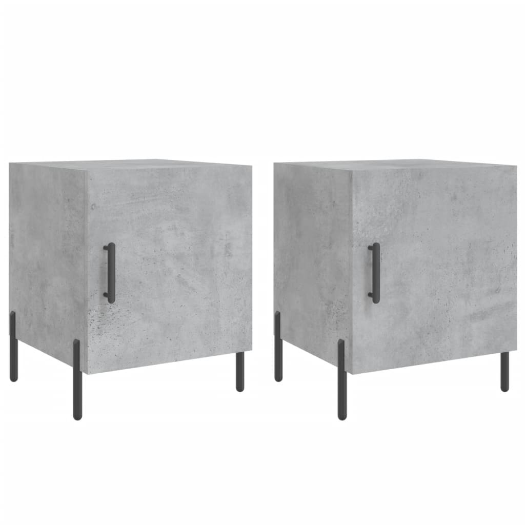 Concrete Grey Bedside Cabinets 2 pcs, Engineered Wood 40x40x50 cm