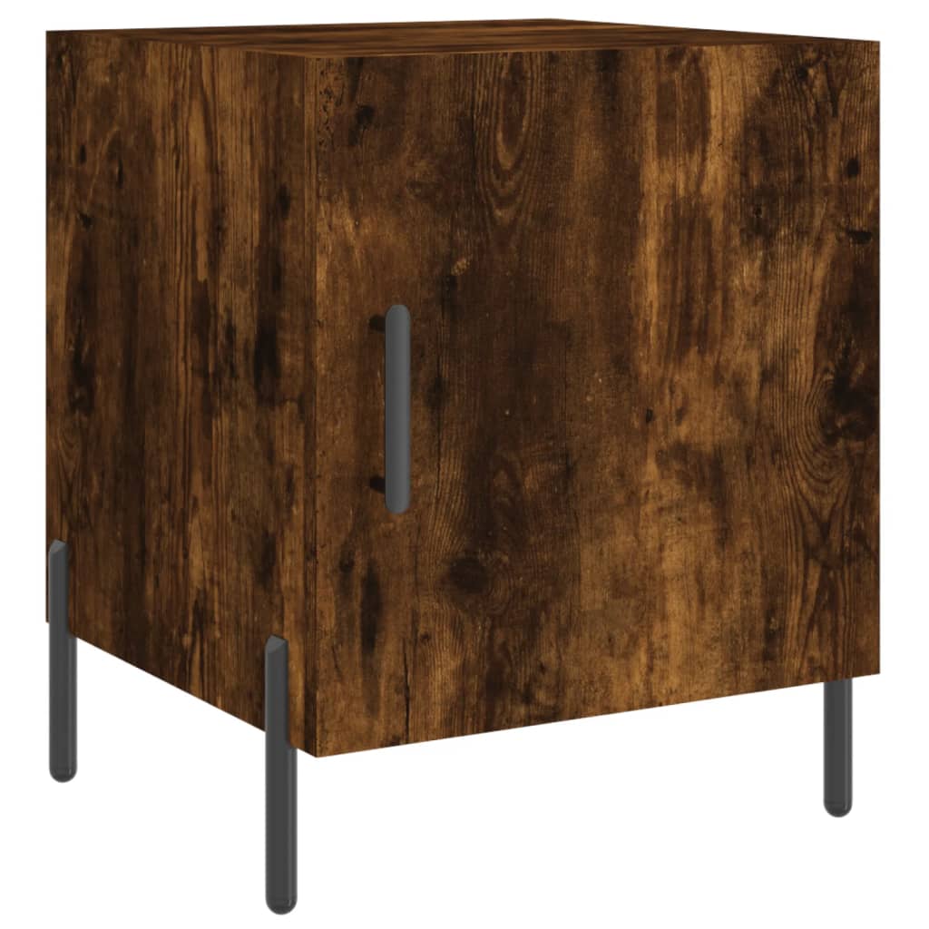Smoked Oak Bedside Cabinet 40x40x50 cm - Engineered Wood Beauty