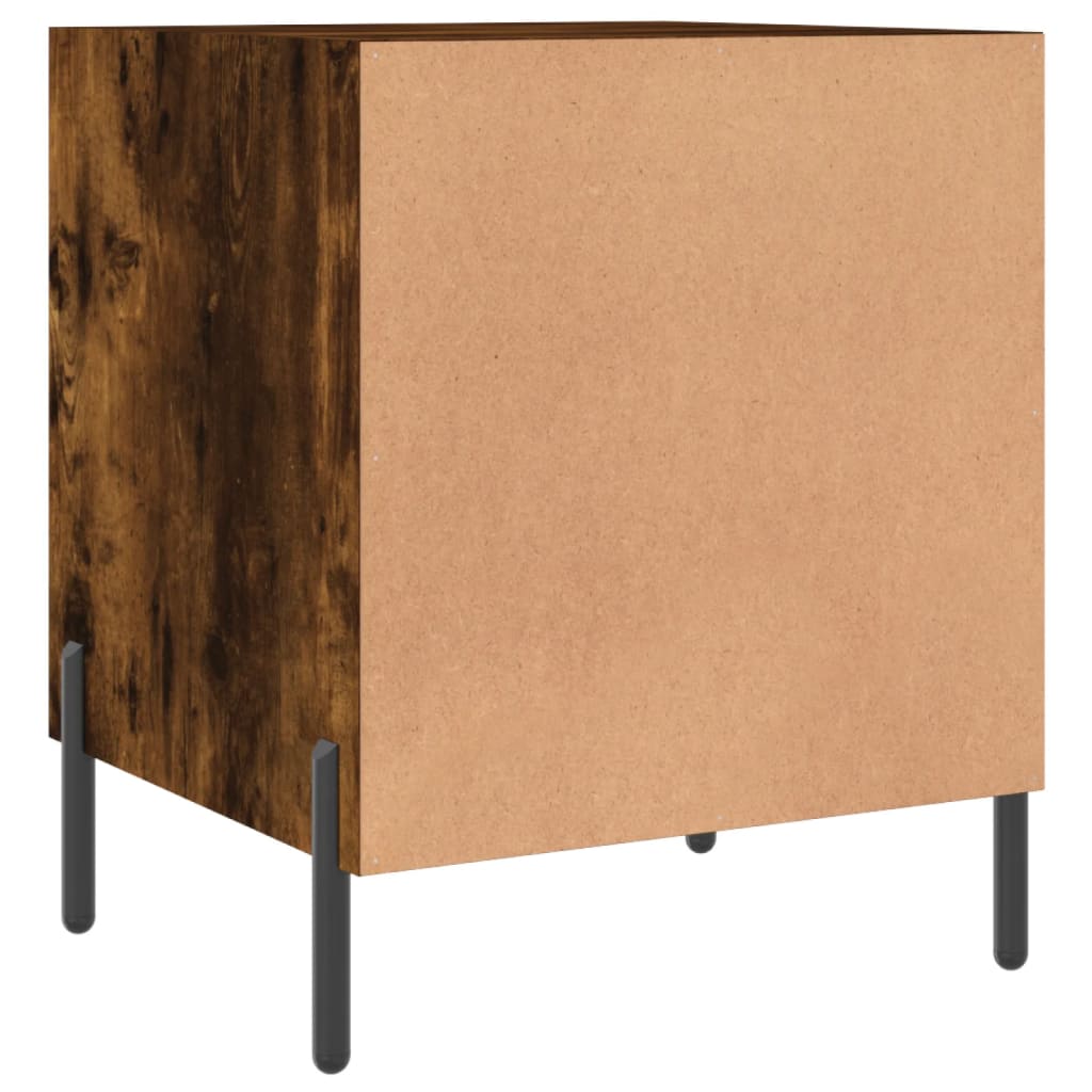 Smoked Oak Bedside Cabinet 40x40x50 cm - Engineered Wood Beauty