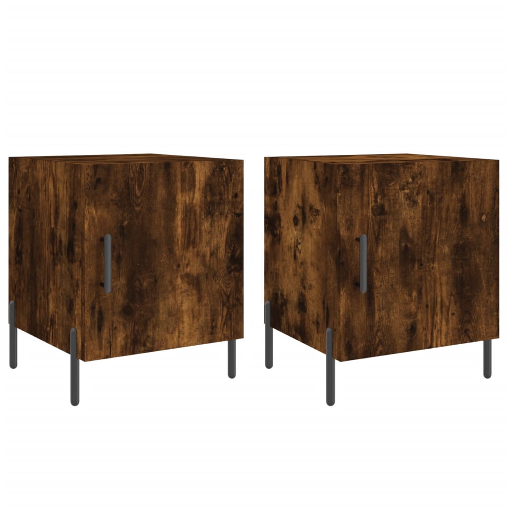 Smoked Oak Bedside Cabinets 2 pcs - 40x40x50cm Engineered Wood
