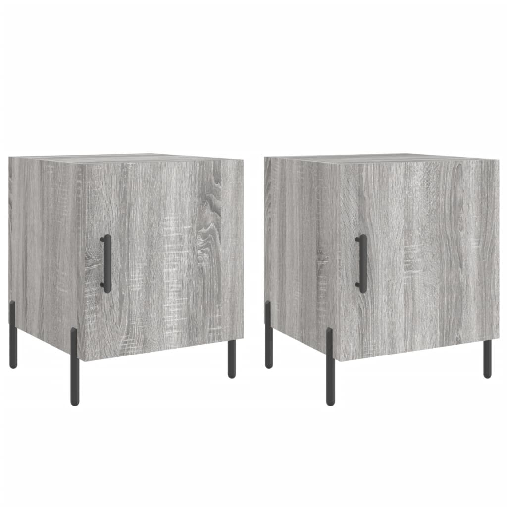 Grey Sonoma Engineered Wood Bedside Cabinets, 2 pcs, 40x40x50 cm