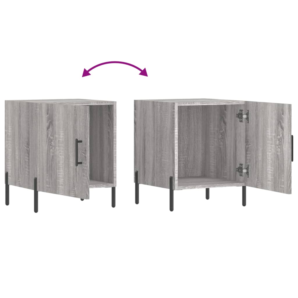 Grey Sonoma Engineered Wood Bedside Cabinets, 2 pcs, 40x40x50 cm