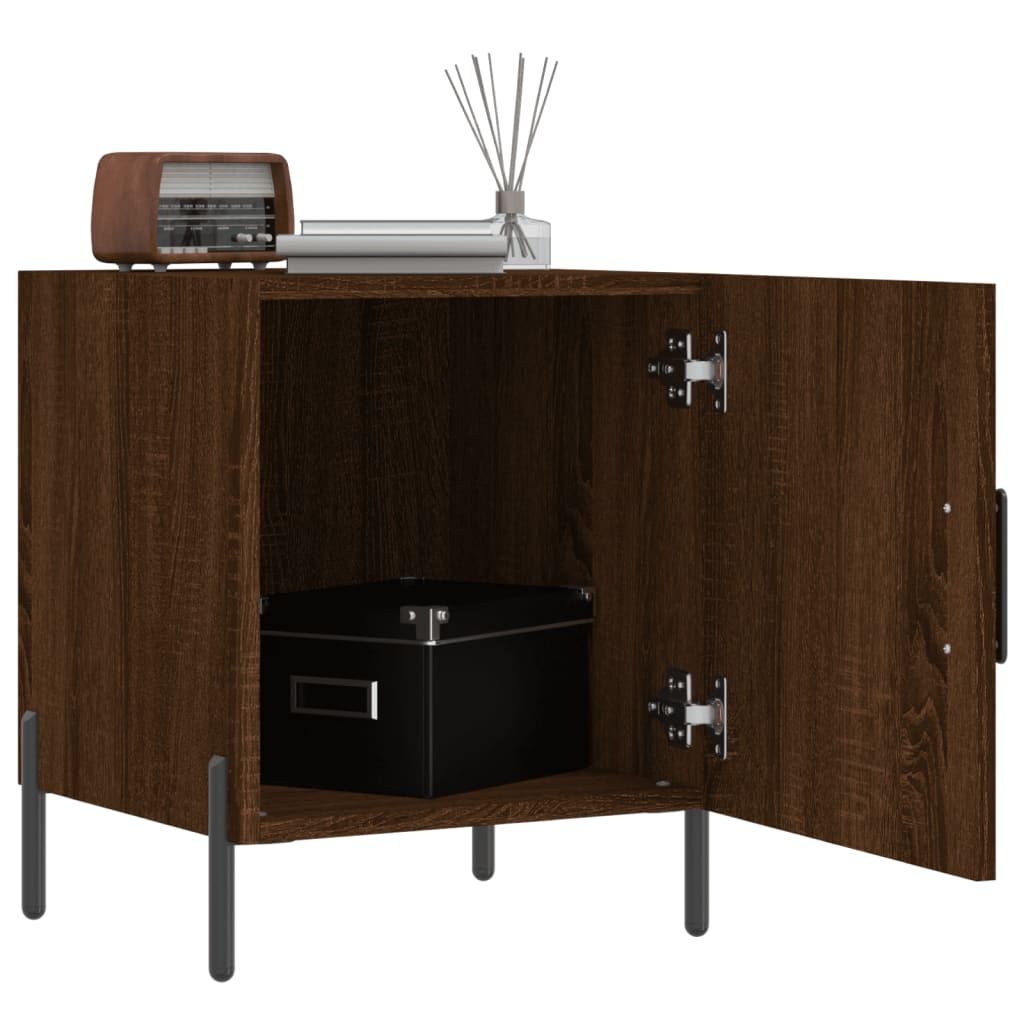 Brown Oak Bedside Cabinets Set 2pcs, 40x40x50cm, Engineered Wood