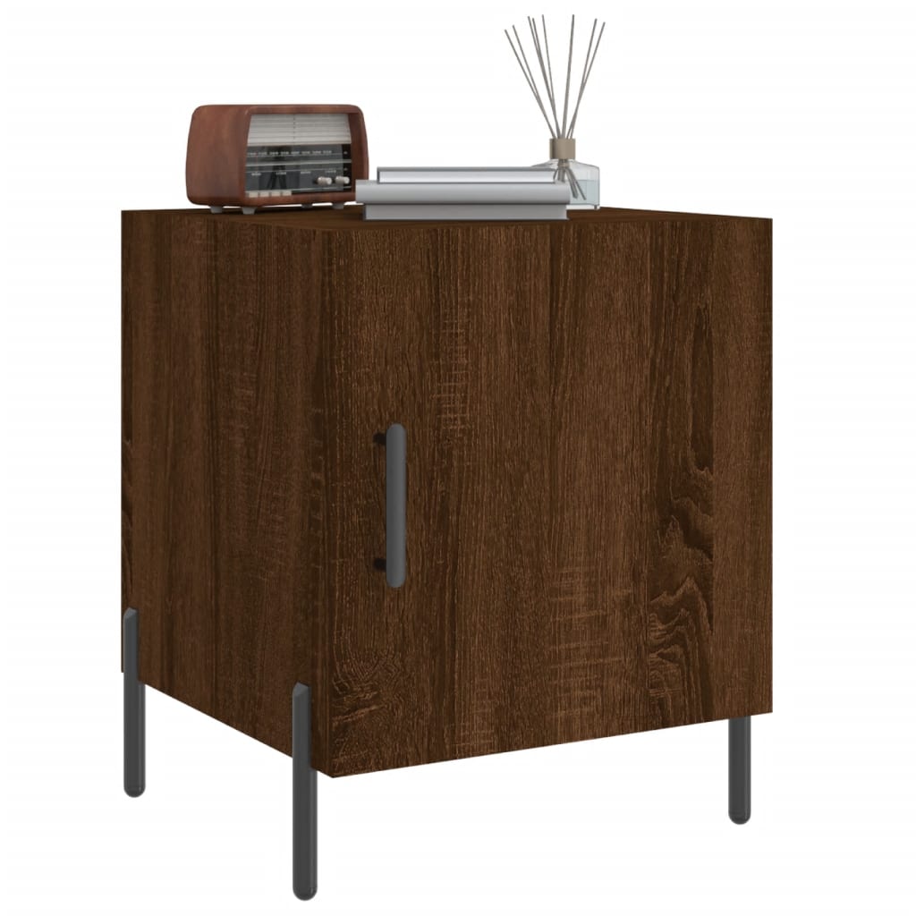 Brown Oak Bedside Cabinets Set 2pcs, 40x40x50cm, Engineered Wood