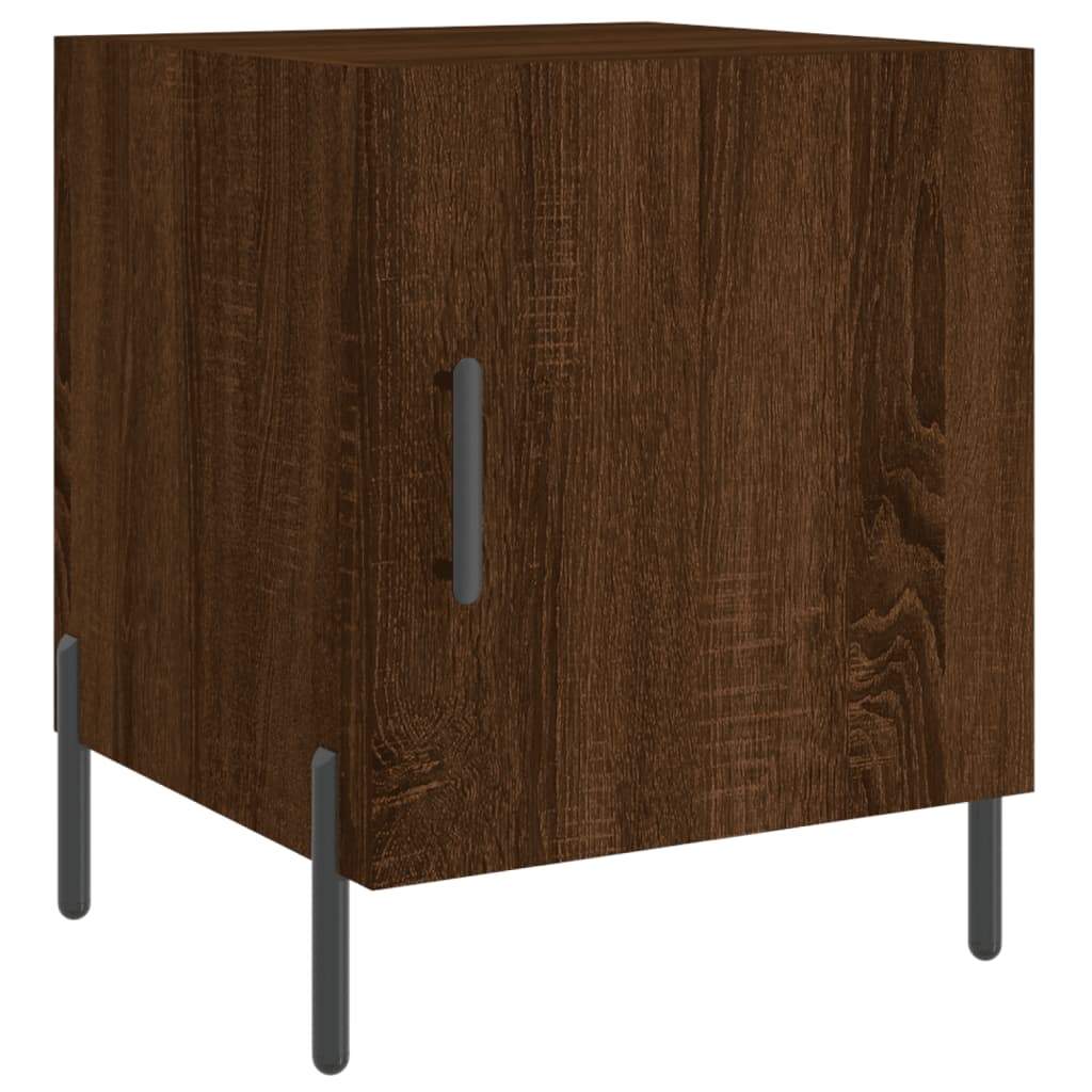 Brown Oak Bedside Cabinets Set 2pcs, 40x40x50cm, Engineered Wood