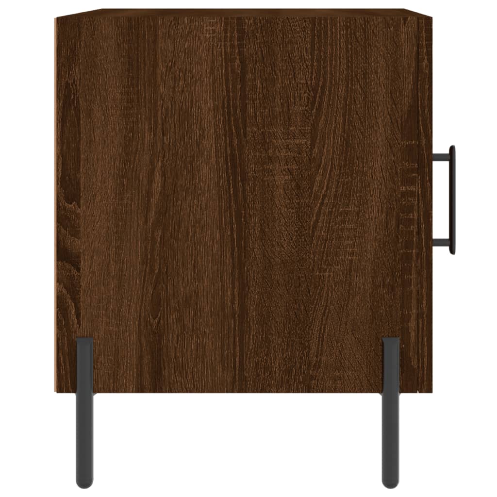 Brown Oak Bedside Cabinets Set 2pcs, 40x40x50cm, Engineered Wood