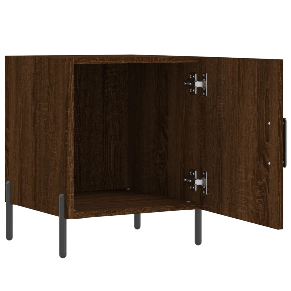 Brown Oak Bedside Cabinets Set 2pcs, 40x40x50cm, Engineered Wood