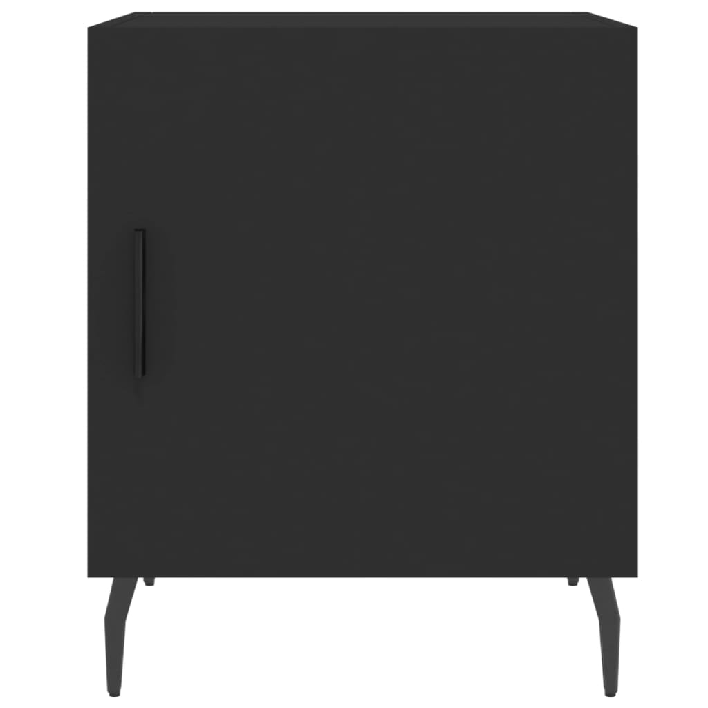 Black Bedside Cabinets 2pcs, 40x40x50cm, Engineered Wood