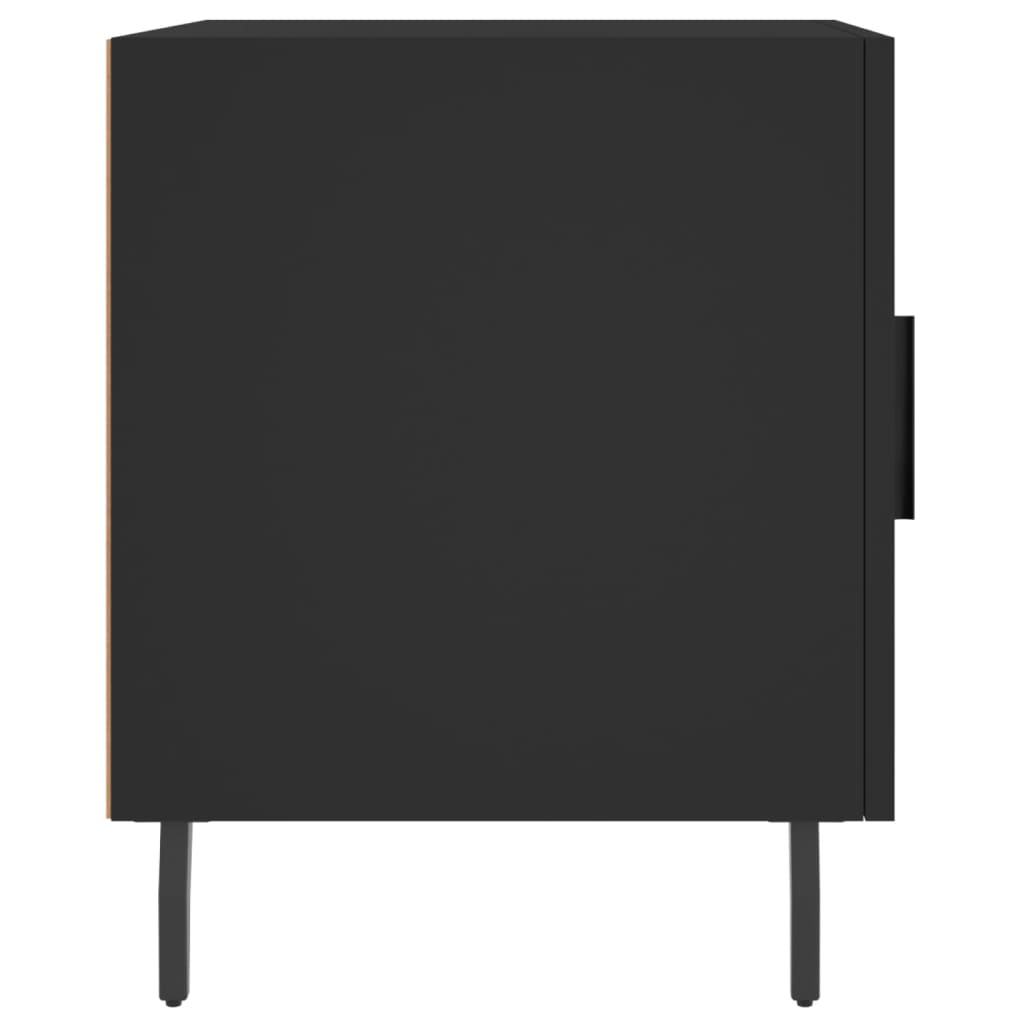 Black Bedside Cabinets 2pcs, 40x40x50cm, Engineered Wood
