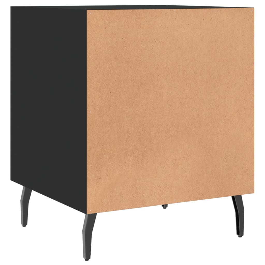Black Bedside Cabinets 2pcs, 40x40x50cm, Engineered Wood